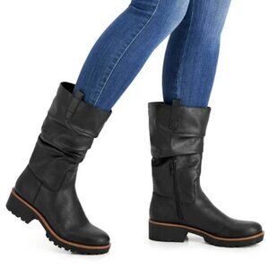 Sun + Stone “Nellie” Lug Sole Slouch Boots